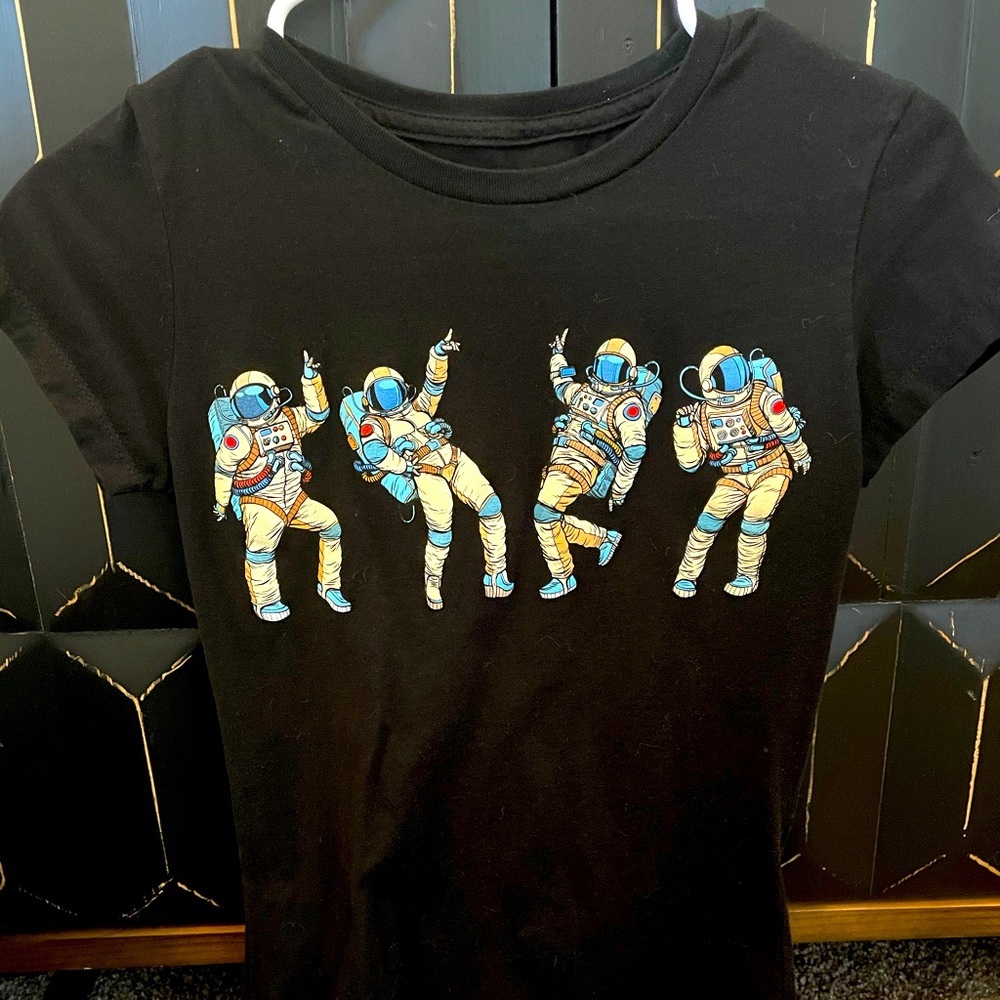 Fun Space inspired dance shirt black t-shirt